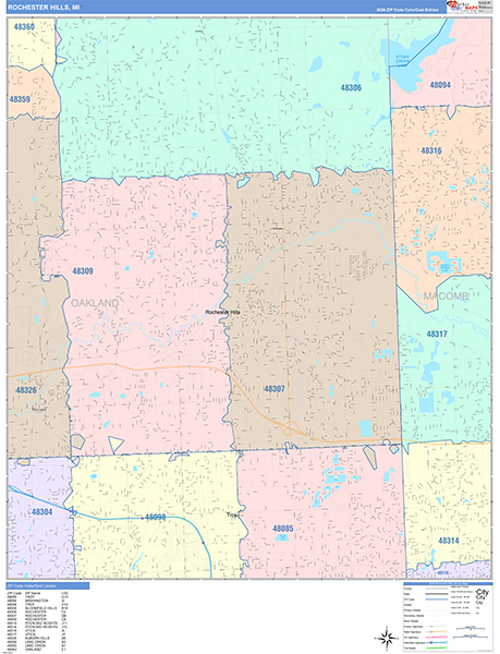 Rochester Hills Wall Map